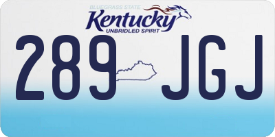 KY license plate 289JGJ