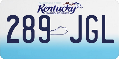 KY license plate 289JGL