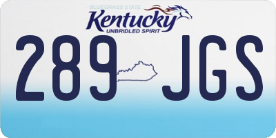 KY license plate 289JGS