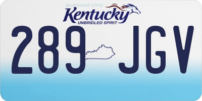 KY license plate 289JGV