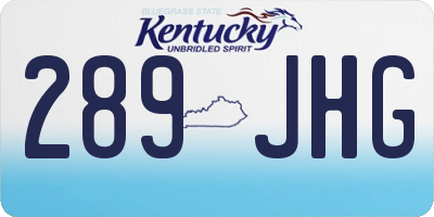 KY license plate 289JHG