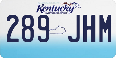 KY license plate 289JHM