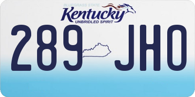 KY license plate 289JHO