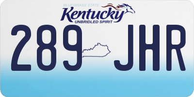 KY license plate 289JHR