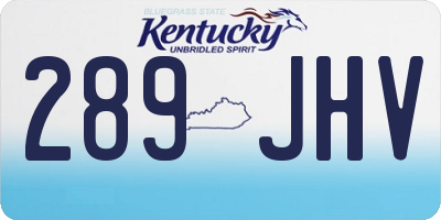 KY license plate 289JHV