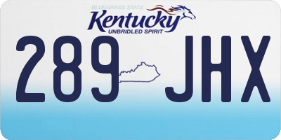 KY license plate 289JHX