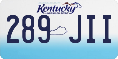 KY license plate 289JII