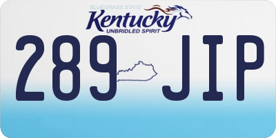 KY license plate 289JIP