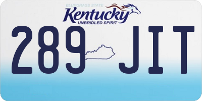 KY license plate 289JIT