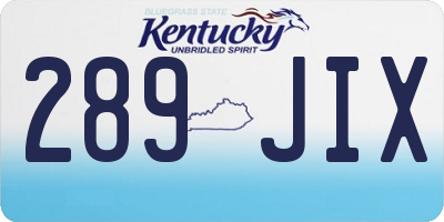 KY license plate 289JIX