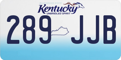 KY license plate 289JJB