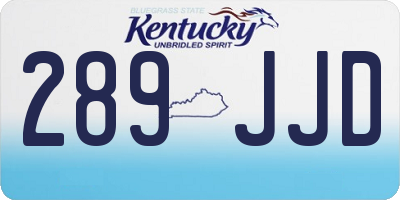 KY license plate 289JJD