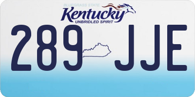 KY license plate 289JJE