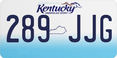 KY license plate 289JJG