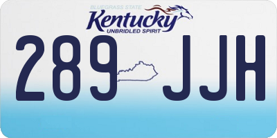 KY license plate 289JJH