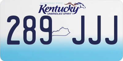 KY license plate 289JJJ