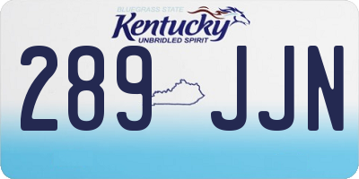 KY license plate 289JJN
