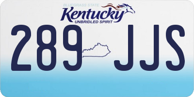 KY license plate 289JJS