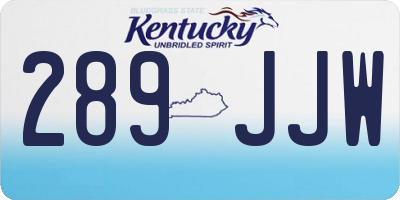 KY license plate 289JJW
