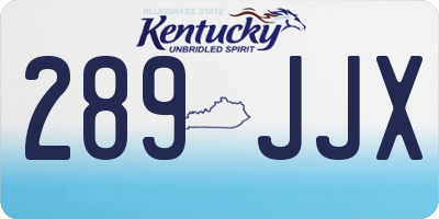 KY license plate 289JJX