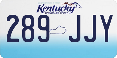 KY license plate 289JJY