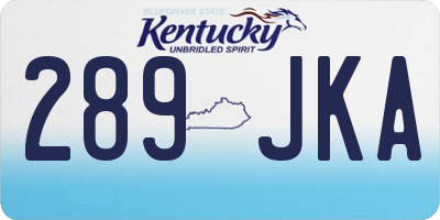 KY license plate 289JKA