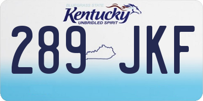 KY license plate 289JKF