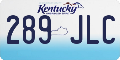 KY license plate 289JLC