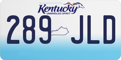 KY license plate 289JLD