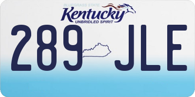 KY license plate 289JLE