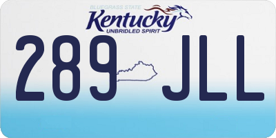 KY license plate 289JLL