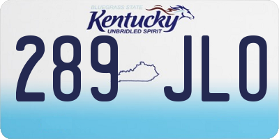 KY license plate 289JLO