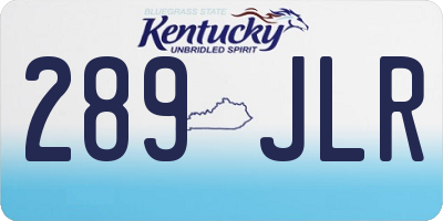 KY license plate 289JLR
