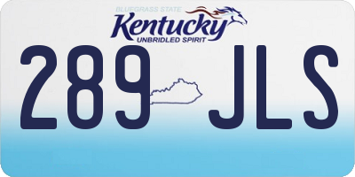 KY license plate 289JLS