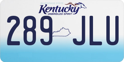 KY license plate 289JLU