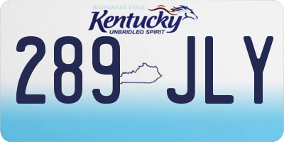 KY license plate 289JLY