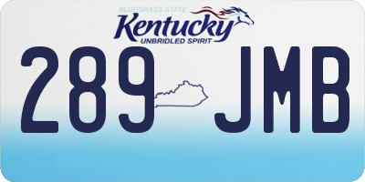 KY license plate 289JMB