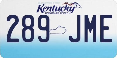 KY license plate 289JME