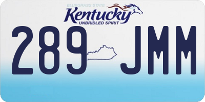 KY license plate 289JMM