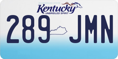 KY license plate 289JMN