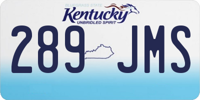 KY license plate 289JMS