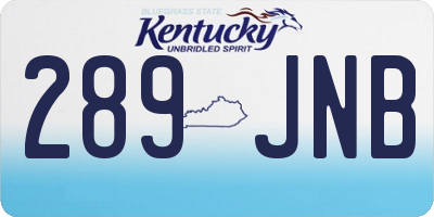 KY license plate 289JNB