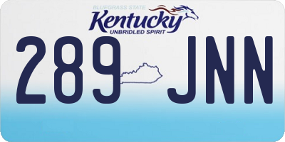 KY license plate 289JNN