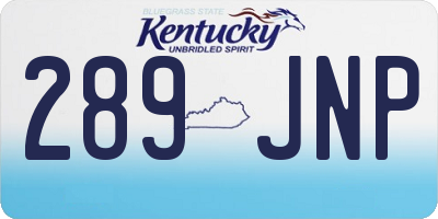 KY license plate 289JNP
