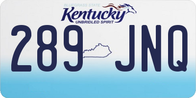 KY license plate 289JNQ