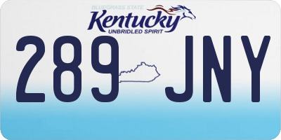 KY license plate 289JNY