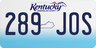 KY license plate 289JOS