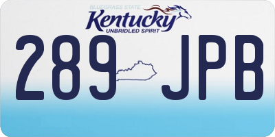 KY license plate 289JPB
