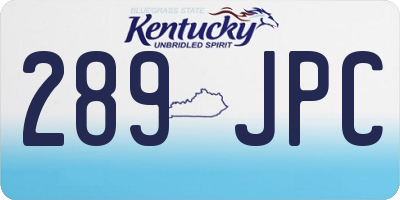 KY license plate 289JPC