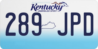 KY license plate 289JPD